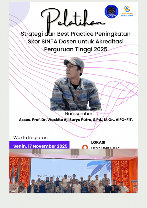 LP3M UNIMUDA Sorong Undang Assc. Prof. Waskito Aji Suryo Putro sebagai Narasumber Strategi Peningkatan Skor SINTA