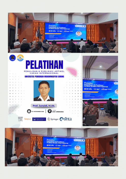 LP3M UNIMUDA Sorong Undang Prof. Junaidi sebagai Narasumber Pelatihan Publikasi Ilmiah Internasional 2025