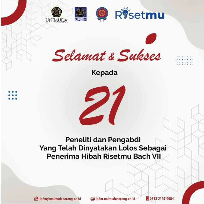 Selamat!!! 21 Proposal Penelitian Dan Pengabdian Unimuda Sorong Lolos Pendanaan Hibah Risetmu Batch VII
