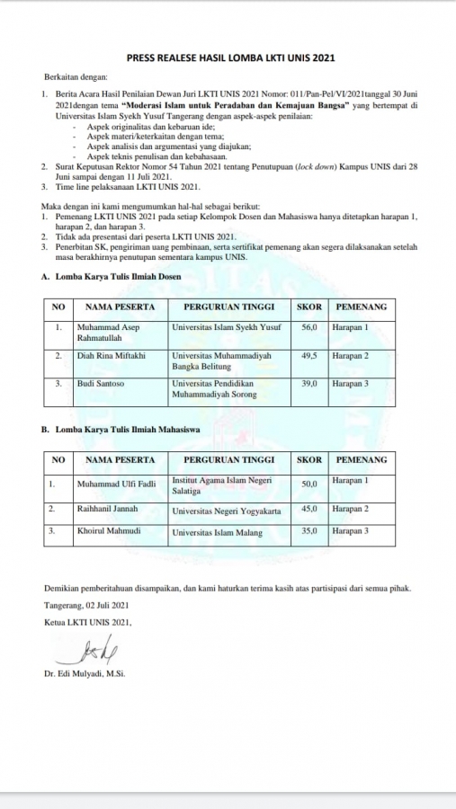 Selamat, dosen Universitas Pendidikan Muhammadiyah Sorong meraih Juara 3 LKTI
